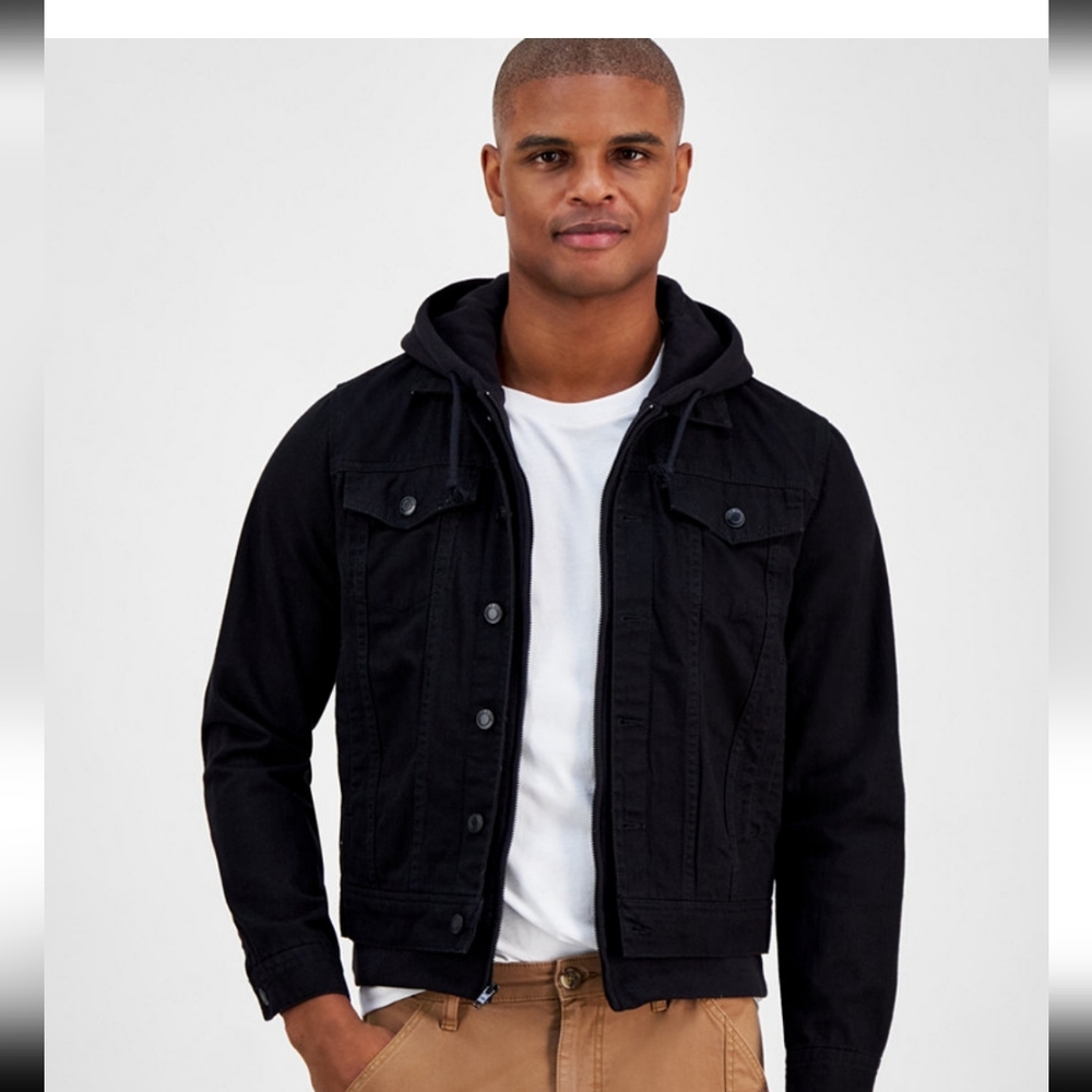 Sun + Stone Men's Black Hooded Jacket